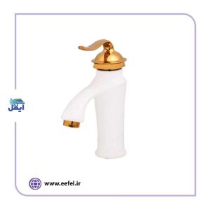 شیر روشویی مدل بامبو سفید طلایی